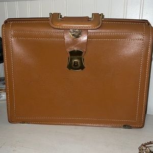 Vintage Split Cowhide ‘60’s trifold leather briefcase
